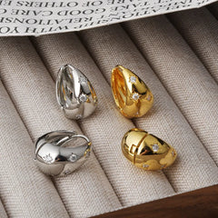 Retro Exquisite Personality Earrings Round Eight-Pointed Star Zircon Hoop Earrings Fashion Niche Design Earrings Women Wholesale
