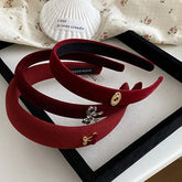 Red Retro Hairband Solid Colors Cute Little Horses Headbands Elegant Sweet Festival Hair Accessories for Women Custom Wholesale