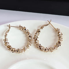 Simple Fashion Classic Vintage Refined Hoop Earrings for Girls Charms Art Deco Jewelry for Women Ladies Accessories Wholesale