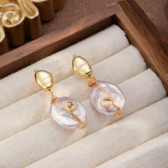 Fashion S925 Silver Baroque Pearl Copper 18K Gold Plated Drop Earrings for Girls Elegant Jewelry for Women Ladies Wholesale