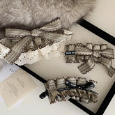 Elegant Lace Ribbon Barrette with Bow and Ruffles Hair Clips for Women Original Design Banana Clip Fashion Hair Accessories Bulk