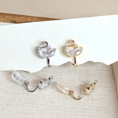 Fashion Glitter Butterfly Animals Swan Clip on Earrings for Girls Elegant Refined Jewelry for Women Ladies Accessories Wholesale