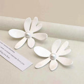 Ladies Hot Sale New Design Flower Shape Large Stud Earring Trendy Charms Latest Bulk Order Jewelry Accessories for Women Daily