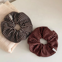 Fashion Trendy Simple Stripe Scrunchies for Girls Minimalistic Hair Ties for Women Ladies Hair Accessories Chinese Supplier