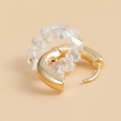 Fashion Rhinestone Hoop Earrings for Girls Sweet Elegant Insta Style Glamorous Dainty Jewelry for Women Ladies Accessories