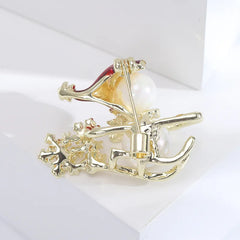 Fashion Snowman Snowflake Christmas Lustrous Brooches for Girls Stylish Trendy Pins Jewelry for Women Lady Accessories Hot Sale