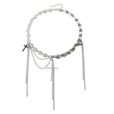 Fashion Glitter Chains Cross Punk Necklaces for Girls European and American Style Jewelry for Women Ladies Accessories Wholesale