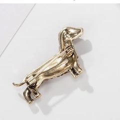 Fashion Glitter Sparkle Sweet Trendy Animals Dog Dachshund Brooches for Girls Trendy Luxury Pins Jewelry for Women Ladies