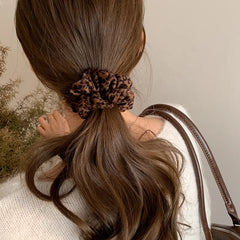 Women Brown Crom Wide Slim Hairbands Fashion Vintage Chic Autumn Winter Headbands Scrunchies Set Accessories for Female Causal