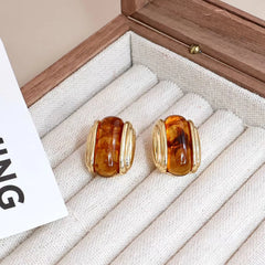 Ladies Circle Hot Sale Amber Mini Small Hoop Earring Fashion Elegant Vintage Luxurious High Quality Bulk Jewelry Accessories