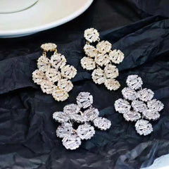 Fashion Exaggerated Glitter Luxury Elegant Drop Earrings for Girls Sweet Vintage Jewelry for Women Ladies Accessories Wholesale