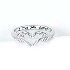 European and American Personalized Heart-shaped Rings Simple Fashion Both Hands Style Ring Romantic Gift for Couple Accessories