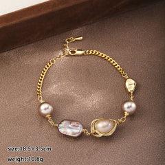 Fashion Baroque Pearl Purple Glass Pearl Bracelets for Girls French Style Jewelry for Women Ladies Wholesale China Factory