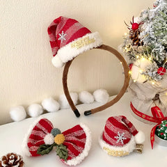 2025 Christmas Santa Claws Hat Hair Band for Baby Girls Cute Kawaii Head Band for Kids Child Hair Accessories Chinese Supplier