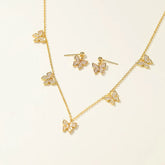 Fashion Refined Sweet Elegant Necklaces for Girls Dainty Glamorous Luxury Stud Earrings Jewelry Sets for Women Lady Accessories