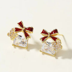 Trendy Butterfly Flower Floral Glitter Stud Earrings for Girls Sweet Glamorous Art Deco Jewelry for Women Ladies Accessories