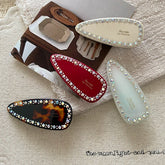 Exquisite Elegant Crystal Hair Clips Teardrop Shape Barrette French Fashion Hairpins Hair Accessories for Women Girls Wholesale