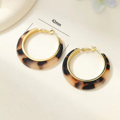 Simple Classic Fashion Leopard Hoop Earrings for Girls Elegant Sweet Heart Shaped Hoop Earrings for Women Ladies Accessories