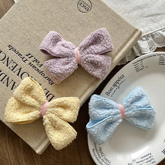 Classic Solid Color Bowknot Hair Clips Minimalistic Fashion Elegant Alligators for Kids Children Hair Accessories in Stock Chic