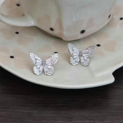 Female Rhinestone Butterfly Decorative Small Stud Earring Glitter Sparking Customized Wholesale Jewelry Accessories for Women