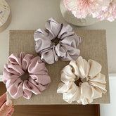 Women Large Solid Color Ponytail Holder Scrunchies Fashion Elegant Simple Wholesale in Store Hair Ties Accessories for Daily Use