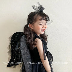 Halloween Demon Wings for Kids Bow Spooky Gothic Children Costume Accessory Devil Wing Party Wear Trick or Treat Devil Theme