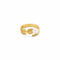 Female White K 18k Gold-plated Freshwater Pearl Rings Fashion Simple Charms Mixed Order Accepted in Stock Jewelry for Women
