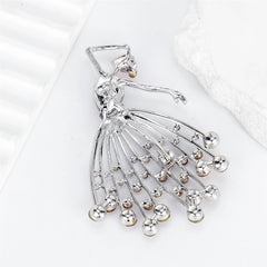 Fashion Glitter Ballet Rhinestone Sparking Brooches Elegant Graceful Pins Jewelry for Women Ladies Accessories Wholesale Chic