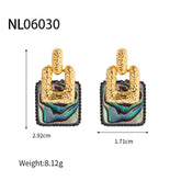 Fashion Abalone Shell Copper 18K Gold Plated S925 Silver Drop Earrings for Girls Trendy Jewelry for Women Ladies Wholesale Bulk