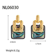 Fashion Abalone Shell Copper 18K Gold Plated S925 Silver Drop Earrings for Girls Trendy Jewelry for Women Ladies Wholesale Bulk