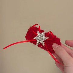 Fashion Sweet Bowknot Snow Flake Snap Clips for Girls Elegant Ribbon Luxury Hair Clips for Women Ladies Accessories Wholesale