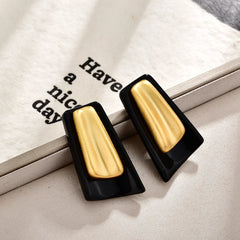 Fashion Contrast Color Earrings Geometric Leopard Print Simple Earrings Stud Elegant Design Personality Korea EarJewelry Women