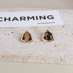 Women Heart Square Circle Shape Leopard Print Small Stud Earring Fashion Elegant Simple Bulk Order Jewelry Accessories for Daily