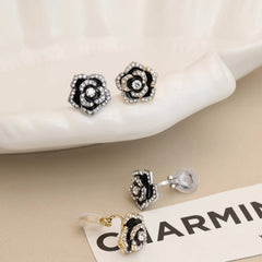 Female Creative Design Rose Flower Mini Clip-On Earring Fashion Elegant Charms Luxurious Bulk Order Jewelry Accessory for Daily