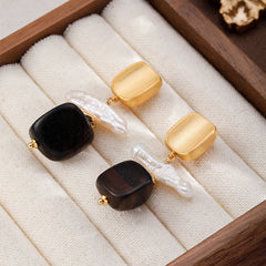 Fashion Elegant Simple S925 Silver Baroque Pearl Drop Earrings for Girls Natural Stone Jewelry for Women Ladies Wholesale Bulk