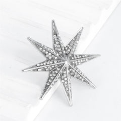 Fashion Simple Glitter Sparkle Star Brooches for Girls Elegant Minimalistic Trendy Jewelry for Women Lady Accessories Wholesale