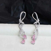 Female Bow Imitation Pearl Rhinestone Drop Earring Fashion Graceful Elegant Charms Wholesale Jewelry Accessories for Causal Use