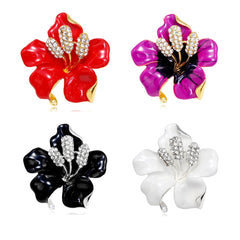 Fashion Flowers Glitter Sparking Brooches for Girls Glamorous Charms Pins Jewelry for Women Ladies Accessories New Design