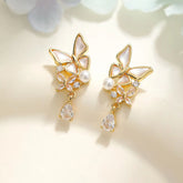 Fashion Fairy Butterfly Elegant Glitter Rhinestone Drop Earrings for Girls Sweet Jewellry for Women Lady Accessories Bijuterias