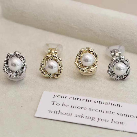 Luxury Refined Dainty Charms Clip on Earrings for Girls Sweet Elegant Simple Classic Jewelry for Women Ladies Accessories Chic