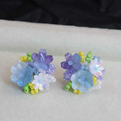 Sweet Fashion Flower Floral Stud Earrings for Girls Cute Trendy Glamorous Jewelry for Women Ladies Accessories Chinese Supplier