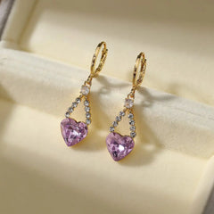 Fashion Flower Glitter Rhinestone Drop Earrings for Girls Solid Color Jewelry for Women Ladies Bijuterias Wholesale Chic