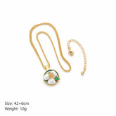 Female Hand-Painted Drip Glaze Freshwater Pearl 18k Gold-plated Pendant Necklace Elegant Vintage Low MOQ in Stock Daily Jewelry