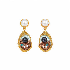 Fashion S925 Silver Freshwater Pearl Drop Earrings for Girls Elegant Luxury Copper 18K Gold Jewelry for Women Ladies Wholesale