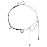 Fashion Trendy Heart Beads Simple Necklaces for Girls Sweet Tassel Stylish Jewelry for Women Ladies Accessories Wholesale