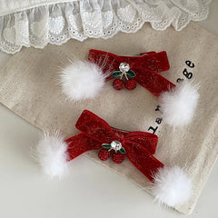 Classic Solid Color Simple Bowknot Hair Clips for Baby Girls Fruits Cherry Alligators for Kids Children Hair Accessories Chic