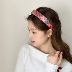 Fashion Classic Plaid Lace Bowknot Head Band for Girls Elegant Trendy Cute Hair Band for Women Ladies Hair Accessories in Stock