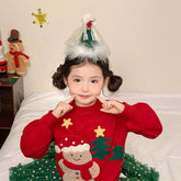 2025 Christmas Feather Lace Ribbon Bowknot Hair Clips for Baby Girls Luxurious Hat Alligators for Kids Children Hair Accessories