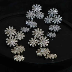 Luxury Exaggerated Glitter Stunning Elegant Drop Earrings for Girls Graceful Classic Jewelry for Women Ladies Accessories