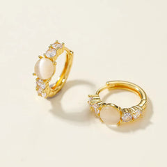 Fashion Elegant Graceful Imitation Pearl Dainty Hoop Earrings for Girls Sweet Graceful Jewelry for Women Ladies Accessories